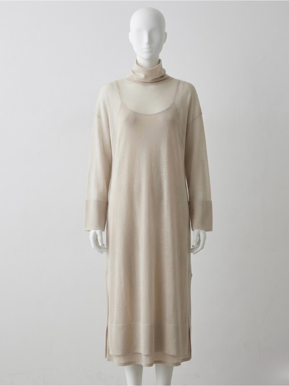 ZARA LONG COMBINATION DRESS
/ Light Taupe Cowl Neck Maxi Dress - Picture 1 of 7